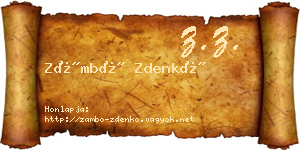 Zámbó Zdenkó névjegykártya